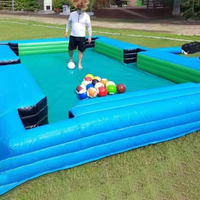 20 pies 30 pies comercial PVC divertido humano inflable fútbol juego Snookball piscina mesa de billar con bola
