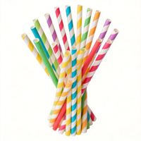 Pailles en papier colorées imprimées, jetables, pour fêtes, de haute qualité, pour sodas, jus, café, gobelets en plastique ou en papier