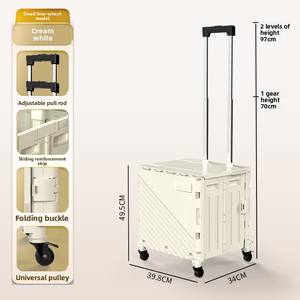 Chariot pliant polyvalent en plastique avec sac et capacité de 10 kg, chariot à main pratique pour les courses et plus encore - Product Image 5