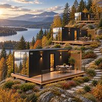 Maisons de luxe préfabriquées, maison en verre, maison mobile, hébergement temporaire, résistant à l'eau, réponse rapide, hôtel capsule en acier préfabriqué, resort