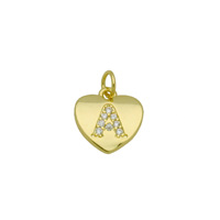 Collier pendentif en or avec nom personnalisé, design original, cœur d'amour, cœur pêche, 26 lettres anglaises, incrusté de zirconium, vente en gros