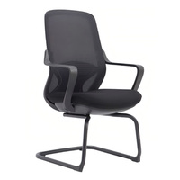 Chaise de bureau ergonomique en maille avec dossier rembourré, coussin d'assise, support lombaire et base rotative pour