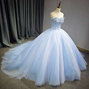 Jancember 6714 Crystal sin mangas Diamond Evening Empire Vestidos con flor - Product Image 1