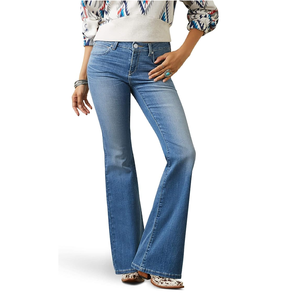 Jeans skinny évasés pour femmes, à la mode, orientés vers l'exportation, avec fermeture éclair et boutons, jeans décontractés pour femmes, jeans lavables avec poche pour femmes - Product Image 3