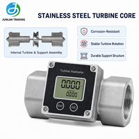 Débitmètre numérique à turbine en acier inoxydable DN20-DN80, filetage femelle, écran LCD, 8-1666 L/min