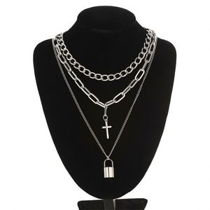 Layered <b>Chain</b> Necklace Neck <b>Chains</b> Lock Pendant Jewelry for Women Punk Choker Padlock Goth Jewelry Grunge Aesthetic Accessories - Product Image 6