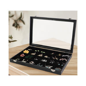 Matériel de haute qualité 24 grille boîte à bijoux étui organisateur <span class=keywords><strong>vitrine</strong></span> affichage bijoux amovible - Product Image 5