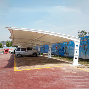 Pvdf màng xe ô tô màu thép cantilever carport xây dựng vườn xây dựng, bãi đậu xe bóng râm cantilever carport - Product Image 2