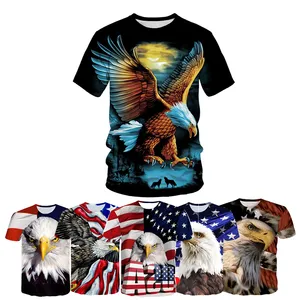 ใหม่ Soaring Eagle 3D พิมพ์สำหรับชาย3D การพิมพ์เสื้อจากผู้ชายวัสดุเสื้อลำลองหลวมเสื้อยืดกีฬาผู้ชาย Streetwear