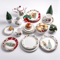 Service de vaisselle de Noël en porcelaine fine, personnalisé en usine, vente en gros, nouveau modèle
