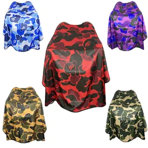 Wholesale Camo Premium Cutting Capes Gowns Barber Hairdresser Stylist Luxury Salon Gown Barbers Hairdressing Cape