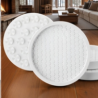 Patins de protection ronds en caoutchouc antidérapants pour pieds de meubles, motif nid d'abeille blanc, pour chaises et mobilier domestique