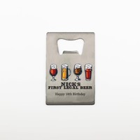 Ouvre-bouteille en acier inoxydable noir mat personnalisé au format carte de crédit avec impression de logo personnalisée
