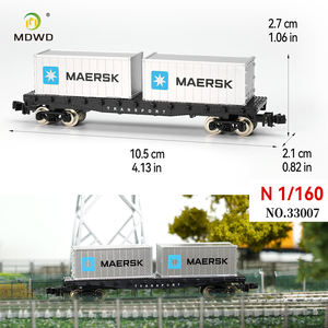 Modelo de <span class=keywords><strong>Tren</strong></span> de Contenedores de Plataforma Plana de Metal Fundido a Presió<span class=keywords><strong>n</strong></span>, <span class=keywords><strong>Escala</strong></span> <span class=keywords><strong>N</strong></span> 1/160, Compatible con Modelismo Ferroviario, para Coleccionistas - Product Image 2