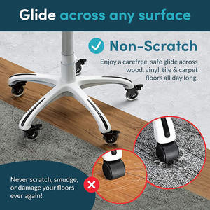 VIMA <span class=keywords><strong>3</strong></span> Zoll Bürostuhlrollen Set mit 5 Stück mit Bremse, Sanft Laufende Verriegelungsrollen, Universell Passend für die Meisten Stühle (Transparent) - Product Image 2