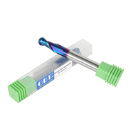 Fraise à bille à 2 dents en carbure monobloc de marque OBT, revêtement Nano Bleu, pour usinage CNC du métal