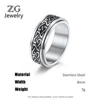 ZG Keltischer Knoten Spinner-Ring aus Rostfreiem Stahl, Wasserdichter Angstlösender Fidget-Ring