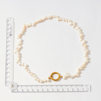 Bijoux fantaisie or acier inoxydable O fermoir 6mm collier de perles d'eau douce naturelles