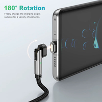 Kabel pengisi daya USB Tipe C 100W, kabel pengisian daya magnetik ponsel USB Tipe C dengan rotasi 540 derajat dan pengisian daya Cepat magnetik 3 in 1
