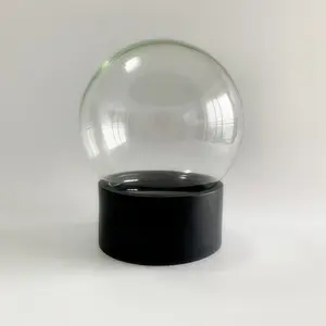 DIY gift glass snow dome with base 120mm diameter water snow ball suppliers