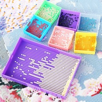 Ensemble de plateaux de tri multifonctionnels pour peinture diamant, boîte de rangement multi-grilles pour strass, outils et accessoires DIY pour diamants