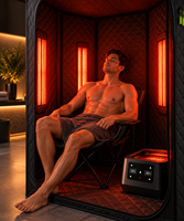 Tenda Sauna Kering Portabel dengan Pemanas Listrik 1500W, Sauna Rumah untuk 1 Orang untuk Kesehatan & Relaksasi di Dalam Ruangan