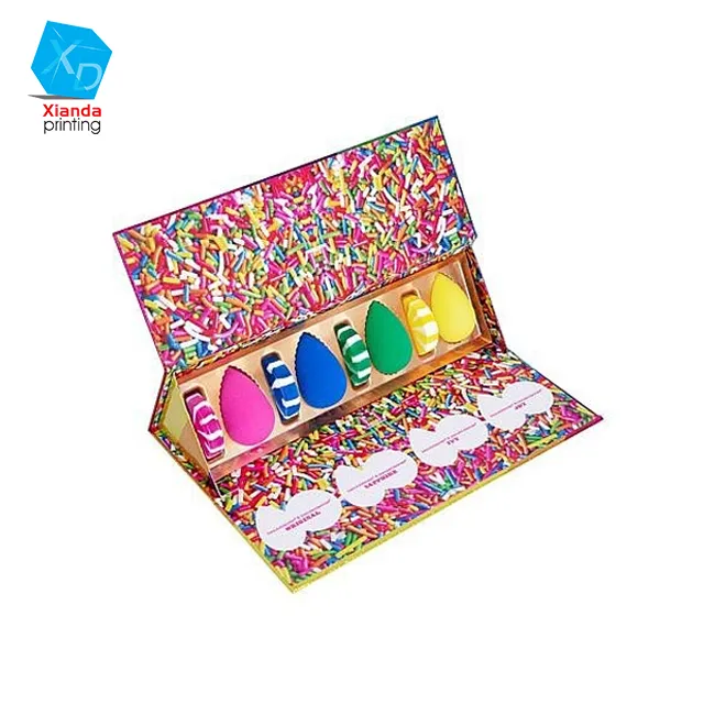 Caja de embalaje para huevos de maquillaje de diseño único, caja de cosméticos