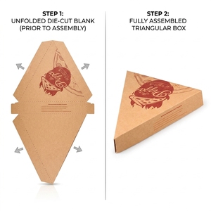 Scatola per <span class=keywords><strong>Pizza</strong></span> Singola Personalizzabile, Scatola Triangolare Ecologica in Carta Kraft per Asporto, Scatola per Fetta di <span class=keywords><strong>Pizza</strong></span> Individuale di Grado Alimentare - Product Image 3