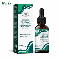 Liferio Gouttes liquides personnalisées de corossol (Graviola), extrait de corossol multivitaminé, liquide de corossol pour la peau, les cellules et le système immunitaire
