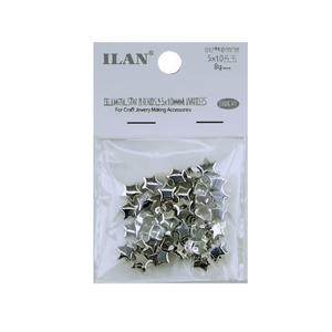 Perline a Stella in Metallo Ilan 5x10mm Oro Bianco per Creazione di Gioielli e Accessori Artigianali - Product Image 2