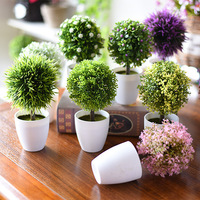 A-3190 Artificielle Petite Maison Plantes Topiaire Herbe Boule Table Plante En Pot