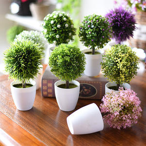 Plantas Artificiales Pequeñas para Casa, Mesa de Bola de Hierba, Topiario, Planta en Maceta, 2 Unidades, 2 Unidades - Product Image 2