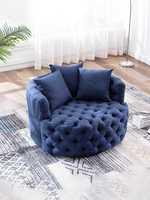 Sofá Individual Modular de Lujo Americano con Botones, Diseño Nórdico Simple, Sillón Perezoso de Terciopelo Esponjoso para Sala de Estar Pequeña