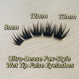 Ciglia Finte Ultra Dense Stile <span class=keywords><strong>Barbie</strong></span> Multirazza, Effetto Volpe Europea, Inclinate, Aspetto Bagnato, Ciuffetti Singoli, Curvate, Stile Manga, Fotogeniche - Product Image 4