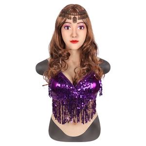 Máscara humana de silicona realista personalizada de Halloween con máscara facial femenina de pecho para travesti transgénero Drag Queen Sissy Party - Product Image 5