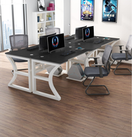 AILICHEN Bureau d'ordinateur élargi et renforcé bureau à domicile bureau simple cadre blanc + noir