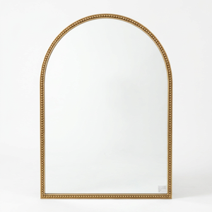 Traditional Arch Gold Wall <strong>Mirror</strong> Decor Vintage Iron Beads Frame Wall <strong>Mirror</strong> Hanging &amp; <strong>Freestanding</strong> <strong>Large</strong> <strong>Mirror</strong> for Home Decor - Product Image 3
