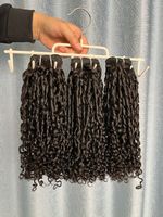 Extensiones de Cabello Humano Virgen 100% Sin Procesar, Rizado Pixie, de 16, 18 y 20 Pulgadas, con Doble Trama, para Mujer