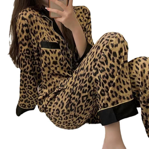 Pigiama da donna comodo per la primavera e l'autunno, a maniche lunghe, con tasche, <span class=keywords><strong>abbigliamento</strong></span> da casa, taglie forti, morbido, con colletto a risvolto - Product Image 4