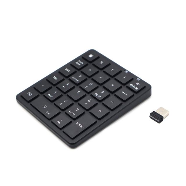 OEM ABS Wireless Numeric Keypad 28 Keys Portable Mini Financial Accounting Rechargeable Numeric Pad for Laptop Desktop, PC