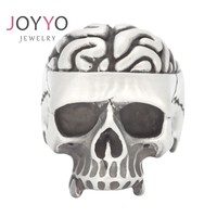 Biker bijoux Offre Spéciale soldat ancien argent plaqué crâne Biker Punk gothique hommes mat oxydé acier inoxydable moto anneau