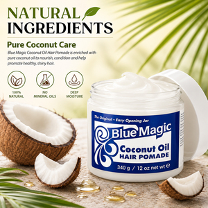 Pommade capillaire à l'huile de coco Blue Magic 12oz, cire capillaire hydratante naturelle pour cheveux secs et cassants, soin profond du cuir chevelu - Product Image 2