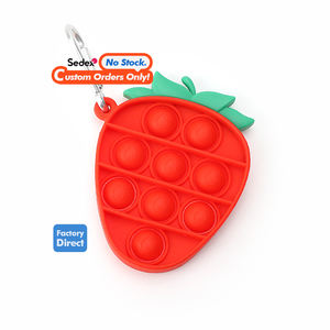 Fraises en silicone de haute qualité Push <span class=keywords><strong>Pop</strong></span> Bubble Fidget Toys unisexe porte-clés Squeeze Toy pour enfants <span class=keywords><strong>Prix</strong></span> promotionnel! - Product Image 1