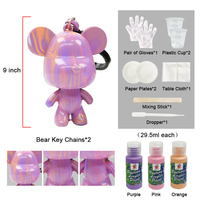 Kit de fabrication de porte-clés ours à personnaliser, unisexe, DIY, peinture acrylique non toxique pour enfants de 5 à 7 ans, logo personnalisable, emballé dans une boîte, artisanat