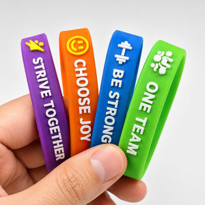 Pulseras Promocionales de Silicona con Relieve para Concientización sobre la Salud Hospitalaria, Pulseras de Goma Suave con Mensaje Personalizado y Logotipo para Regalo - Product Image 1