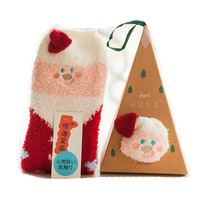 Hiver Mignon Animal Doux Chaud Fuzzy Fluffy Femmes Filles Enfants 3D Chaussettes de Noël Avec Boîte Cadeau