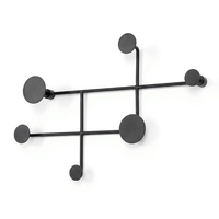 Porte-manteau mural moderne en métal avec crochets multiples, organisateur décoratif pour entrée, salle de bain, chambre, rangement gain de place