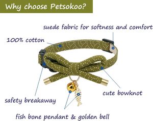 NiBao japonés elegante seguridad suave ligero lindo pajarita con campana gato mascota <span class=keywords><strong>Collar</strong></span> - Product Image 2