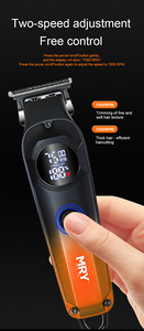 เครื่องตัดผม MRY MR-186M 1200mah <span class=keywords><strong>แบบ</strong></span>ไร้สาย ใช้พอร์ต USB ตัวเครื่องทำจากโลหะผสมสังกะสี ความเร็ว 7500 รอบต่อนาที ปรับความเร็วได้สองระดับ สำหรับผู้ชาย - Product Image 3
