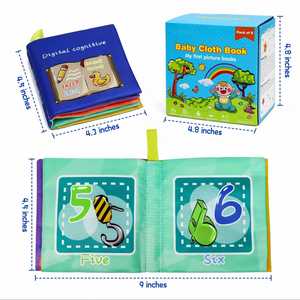 Livres en tissu froissé pour bébés, jouets d'apprentissage précoce, 6 à 12 mois, livres pour bébés, jouets, cadeaux - Product Image 2